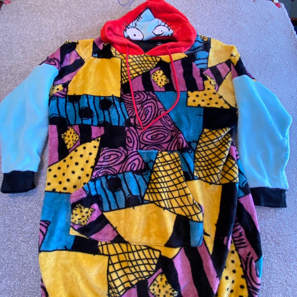 Disney Nightmare Before Christmas Sally Patchwork Fleece Hoodie Dress XL‎ 16-18